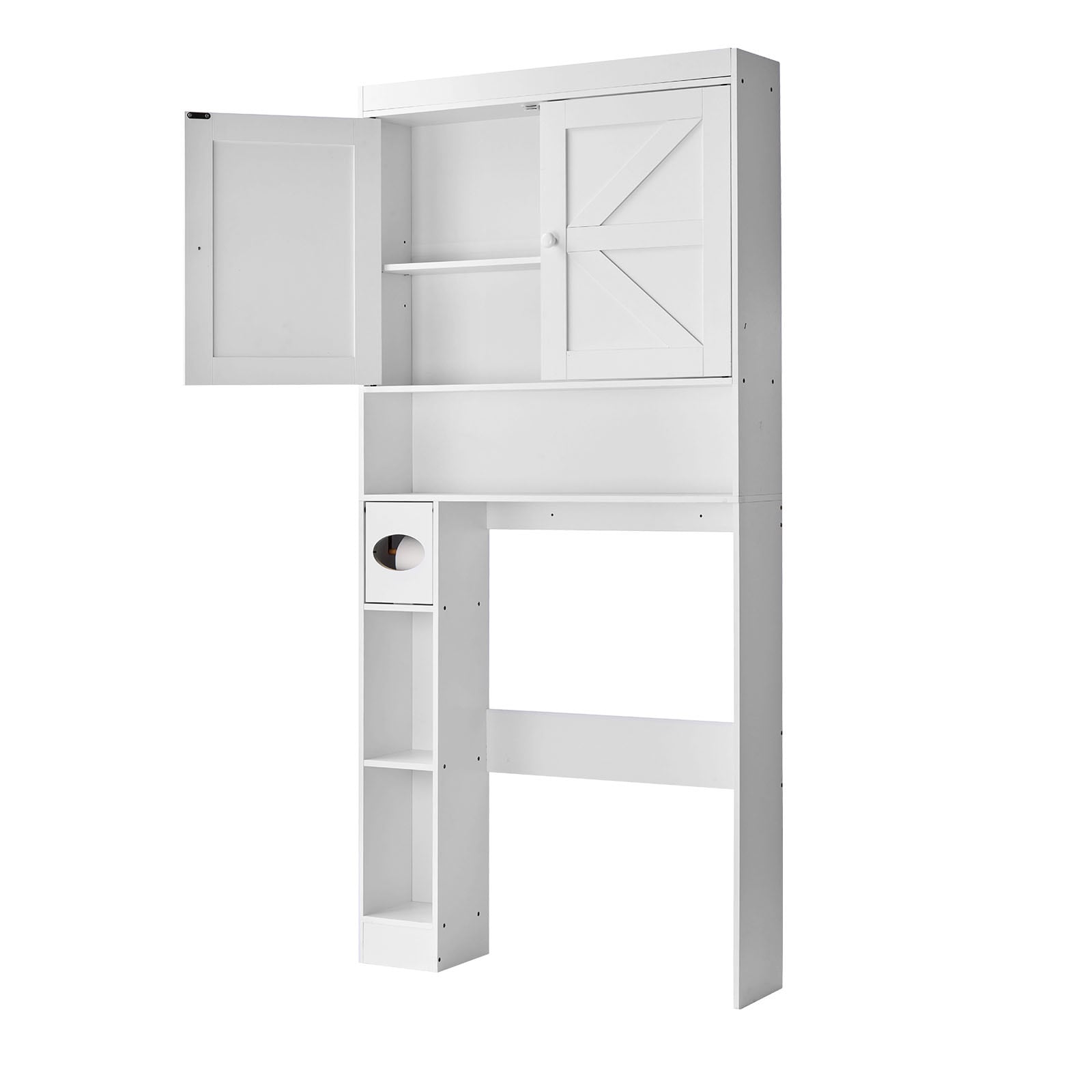 Over The Toilet Storage Cabinet With Adjustable Shelves White_voghion.com